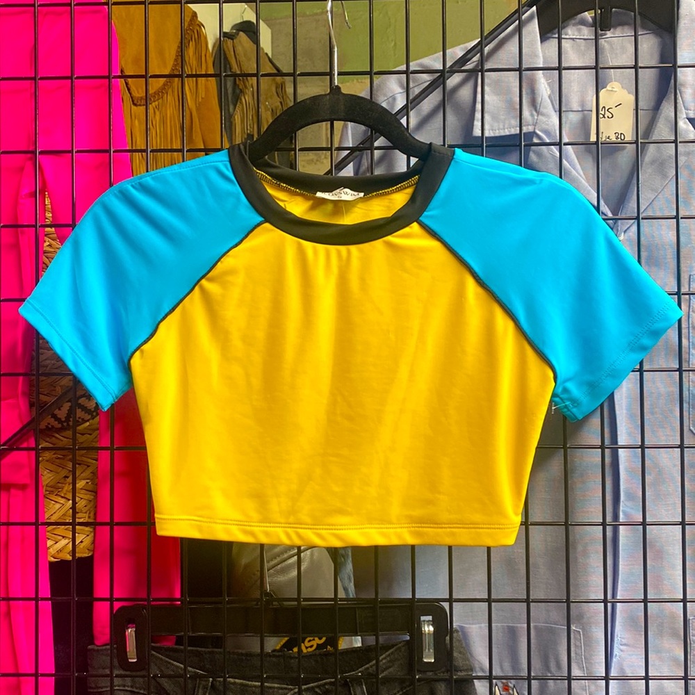 Icon Swim Color Block Crop Top